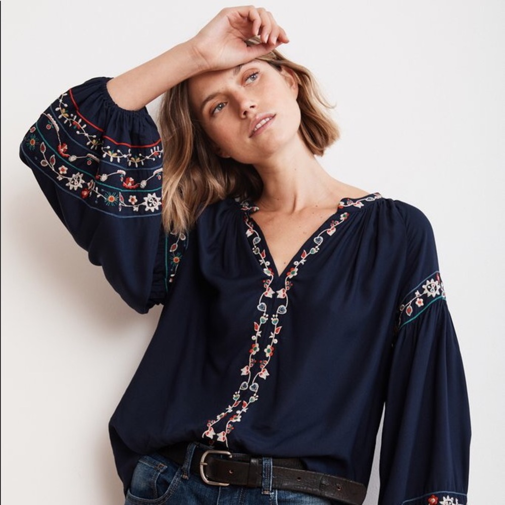 NWOT Embroidered Peasant Blouse | Velvet